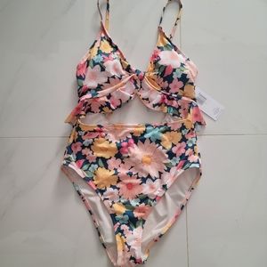 BNWT/ HURLEY floral cutout one piece
